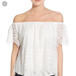 Cupcakes & Cashmere Sunset Off the Shoulder Top